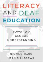 Outstanding Academic Title 2021 - Literacy and deaf education: toward a global understanding book cover