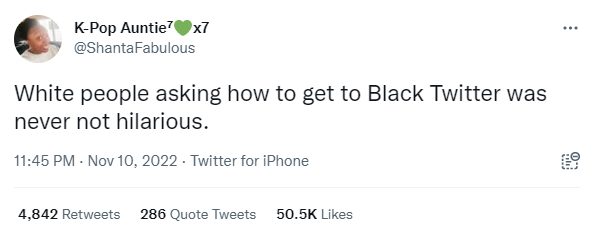 ShantaFabulous Tweet about Black Twitter